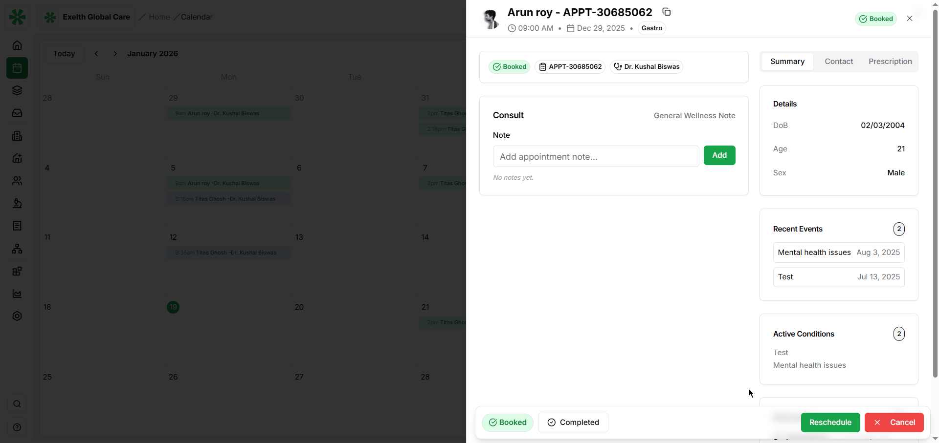 Visit lifecycle management