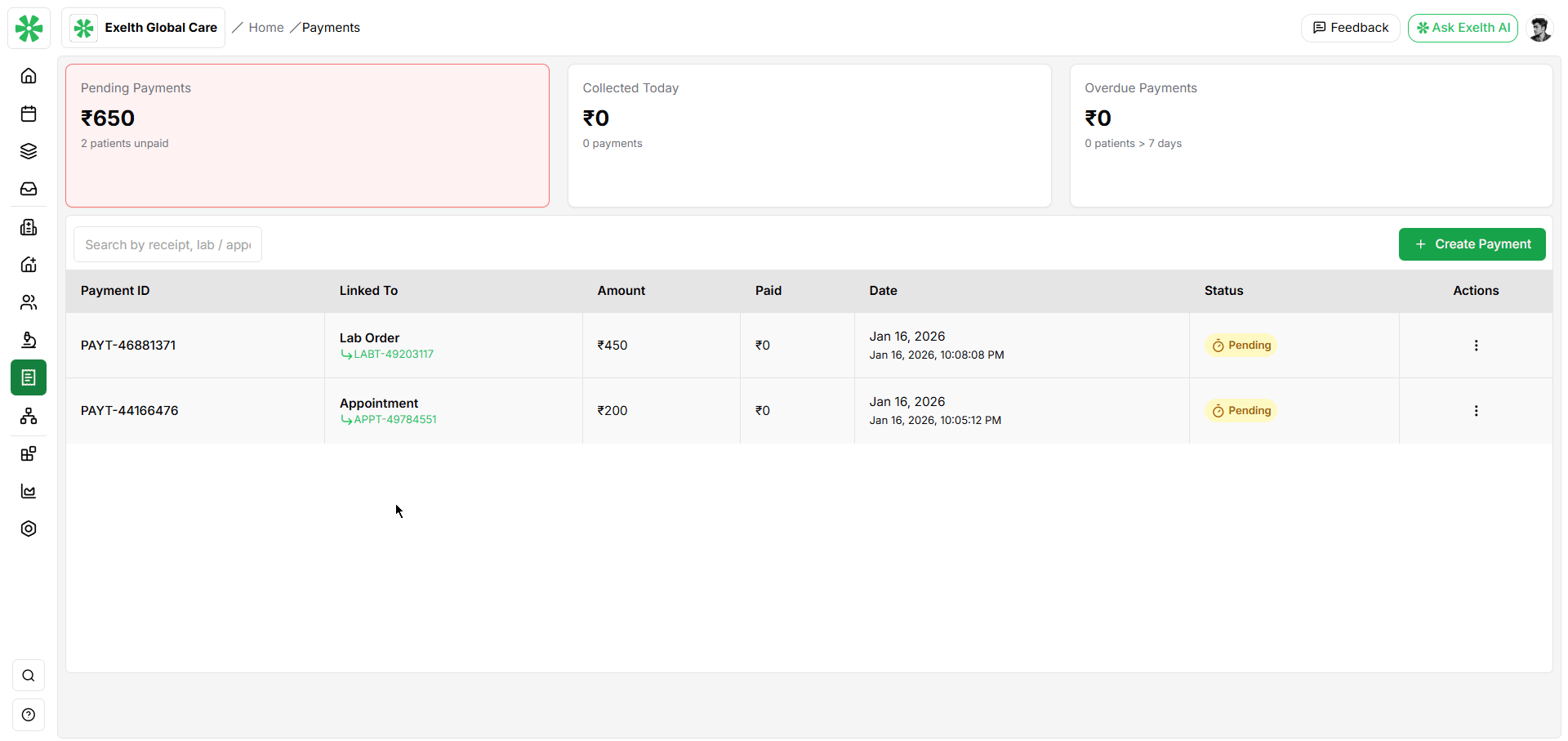 Visit linked billing