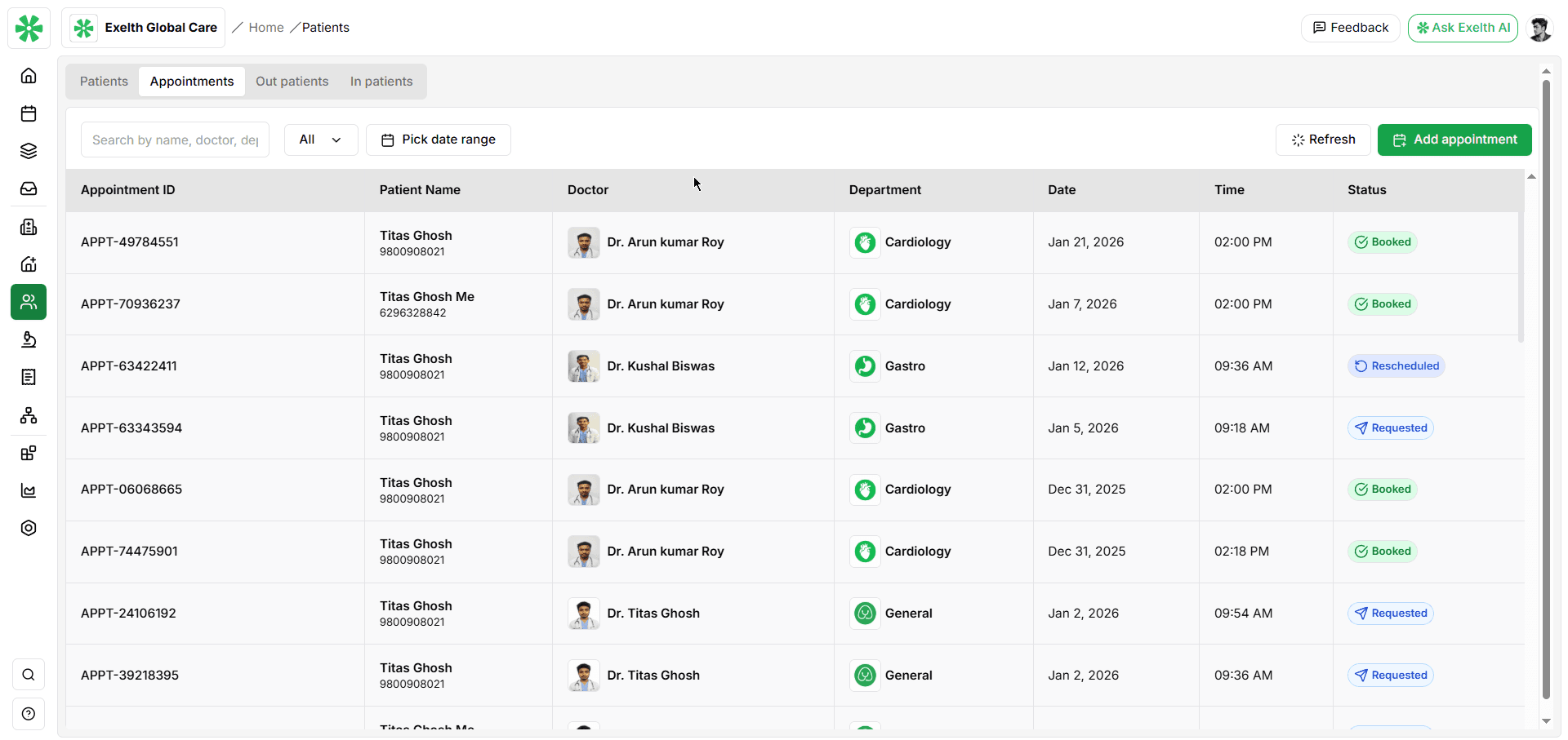 Admin booking dashboard